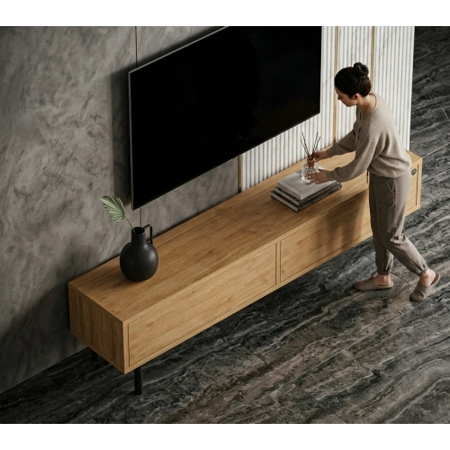 Szafka RTV-81 Drewno Lite Dąb Loft Lakier Rozmiary od 100 cm do 200 cm PREMIUM